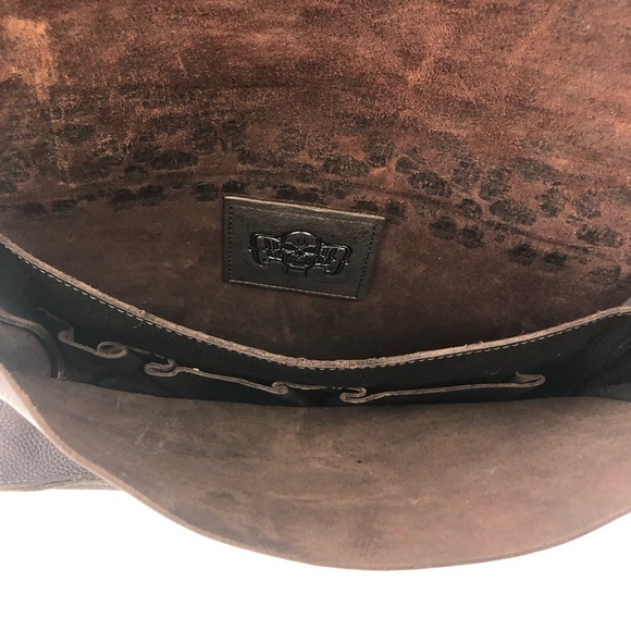 DUSSAULT brown leather Limited Edition Gene Simmons messenger bag - Picture 15 of 16